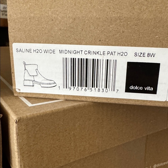 NWB $160 DOLCE VITA Patent Leather Saline H2O Waterproof Rain Boots Black 8 WIDE - Picture 11 of 11